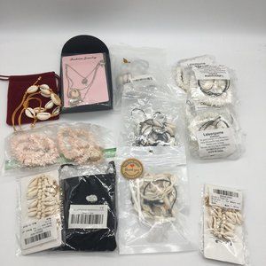 FASHION JEWELRY Puka Shells Mixed Lot 14 pc Necklaces Bracelets GIFTS RESELLERS